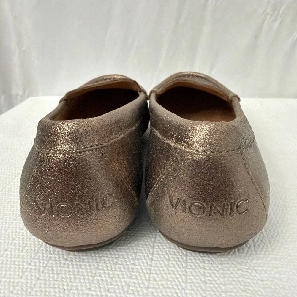 Vionic Debbie Metallic Flats Women’s Size 7.5 Comfort Shoes Slip On New